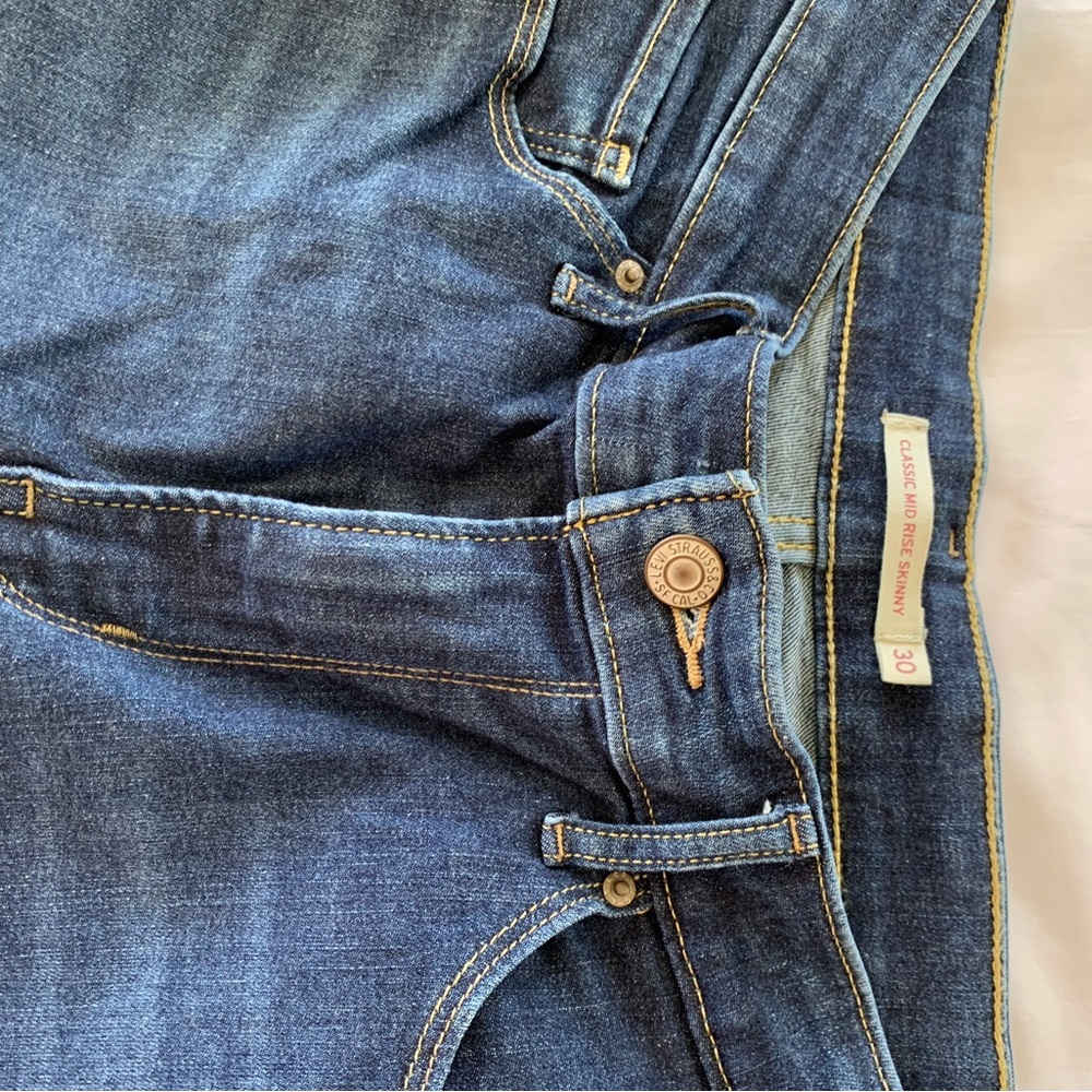 Authentic #3514 Dark Blue Classic Mid Rise Skinny Jeans - NWOT